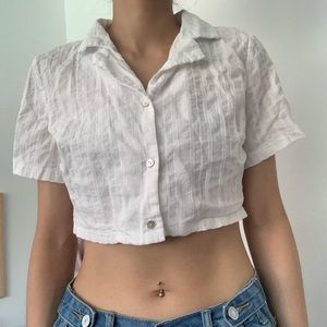 Cropped button down shirt